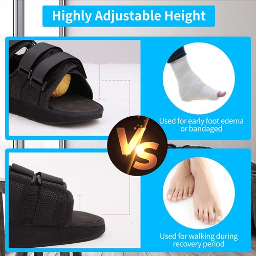 GHORTHOUD Post-op Shoes Heel Wedge Healing Shoe Lightweight Heel Relief Medical Orthopedic Foot Brace Off-loading Shoes for Ulcerations, Feet Wounds (X-Large)