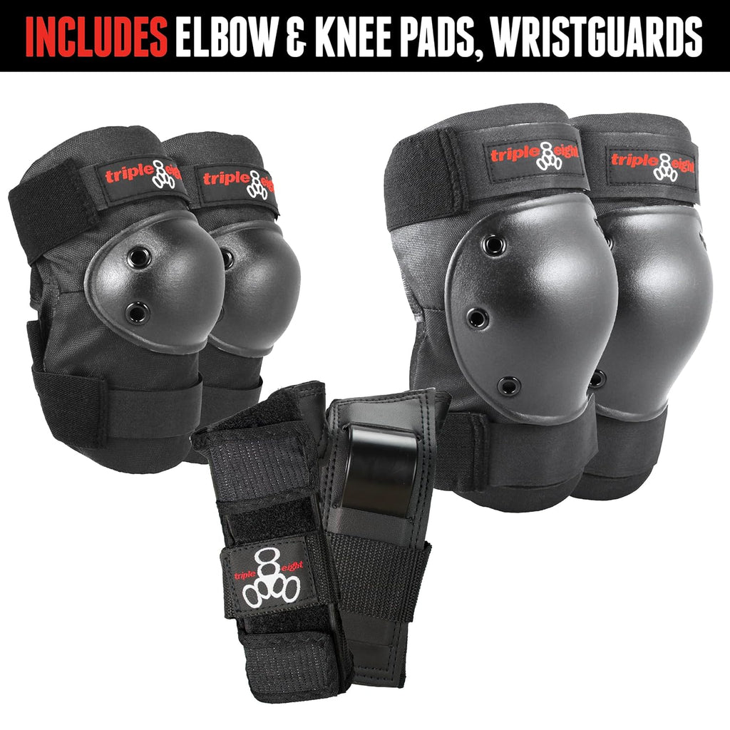 Triple Eight Saver Series Pad Set - Junior Knee, Elbow & Wrist Protection Gear | Durable & Comfortable