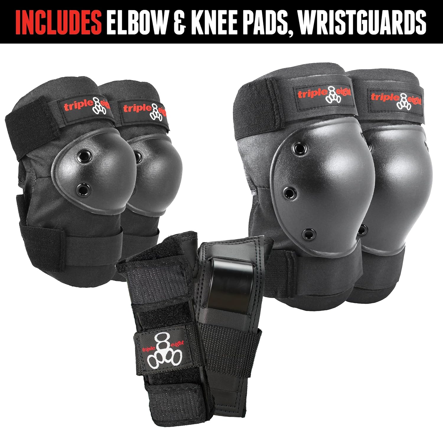 Triple Eight Saver Series Pad Set - Junior Knee, Elbow & Wrist Protection Gear | Durable & Comfortable