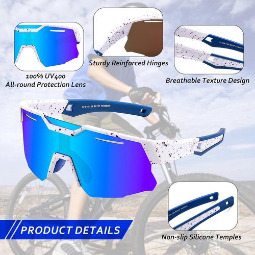 FEISEDY Kids Polarized Baseball Sunglasses - Sports Cycling Glasses for Ages 8-16 | Stylish & Durable