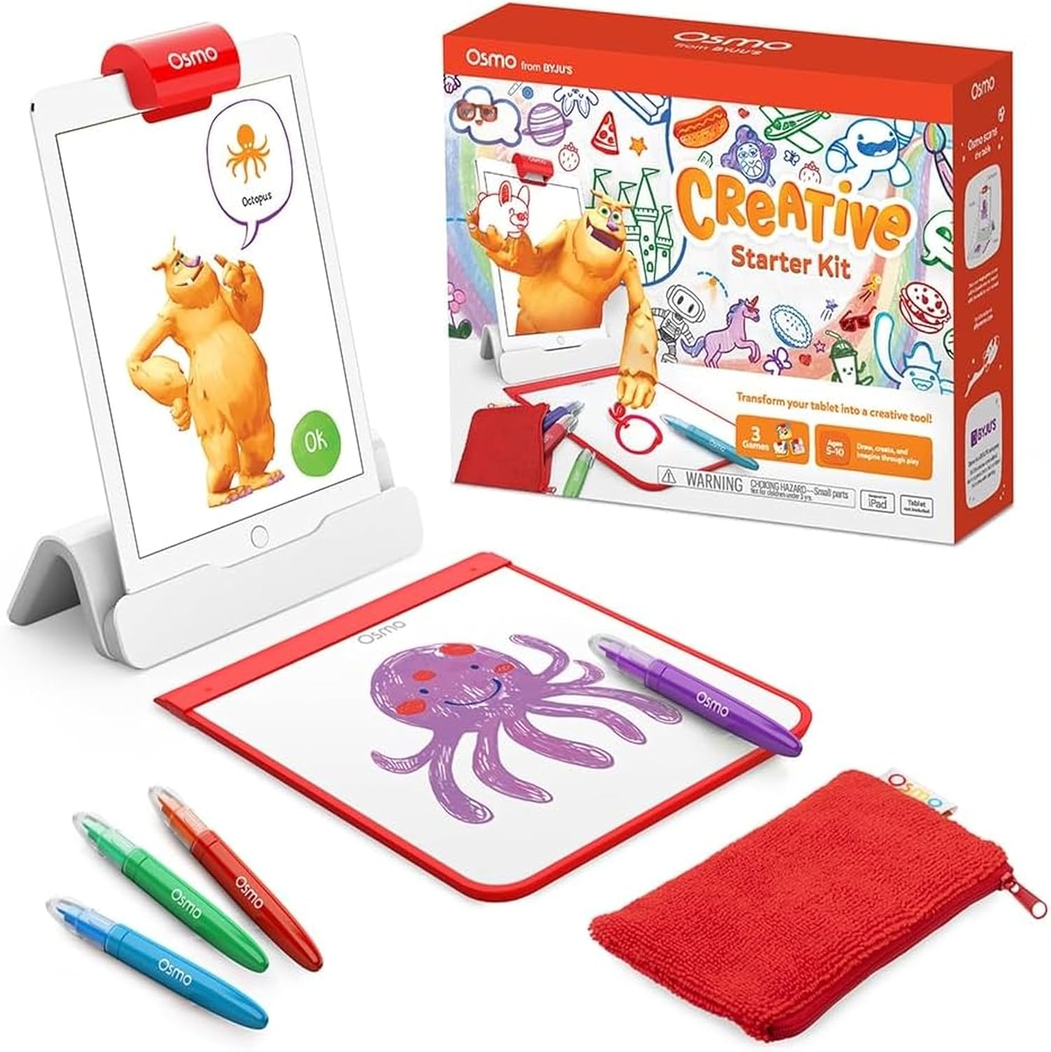 Osmo - Creative Starter Kit for iPad - 3 Educational Learning Games for Kids - STEM Toy Gift for Ages 5-10