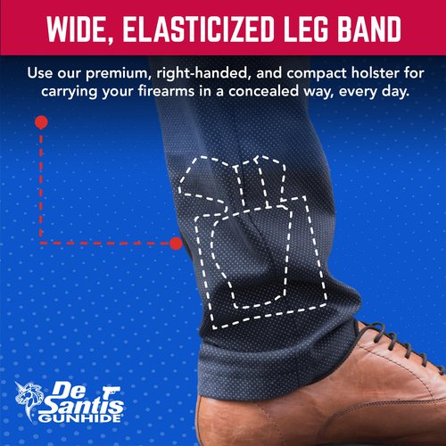 DeSantis Apache Ankle Rig- Concealed Ankle Holster, Fits Diamondback DB380, Beretta Pico, Kahr P380, S&W Bodyguard .380, SIG P238/Equinox, Ruger LCP/Custom, Taurus 738 TCP, S/A 911 - Right Hand, Black