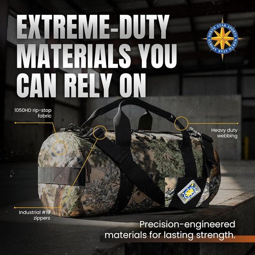 NorthStarSports Large Diamond Ripstop Duffle Bag - Ultra Tough, Weatherproof & Packable (14" x 30", 75L, Orange)