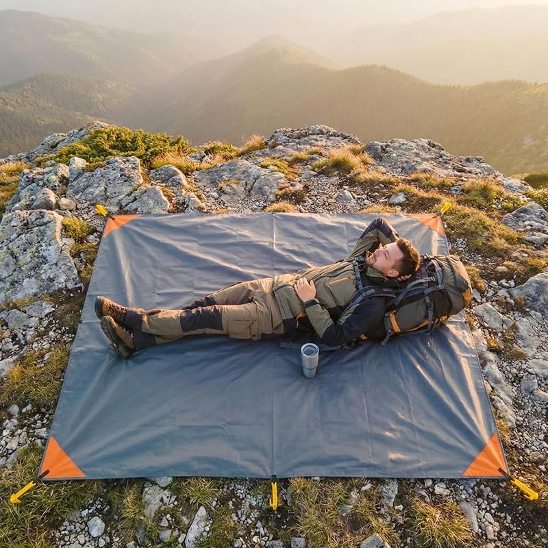 Pocket Beach Blanket Ultralight Water-Resistant Ground Cover (Fits 2-4) - Sand Proof, Compact Outdoor Mat - Variation: Small