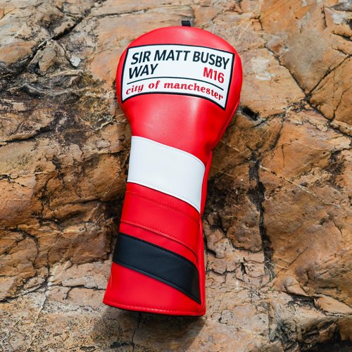 Tiki Totem Golf Club Covers Driver Head Covers for Golf Clubs, Big Teeth Hawaiian 460cc Wood Golf Head Covers, Driver Headcover Funny (Old Trafford Street Sign)