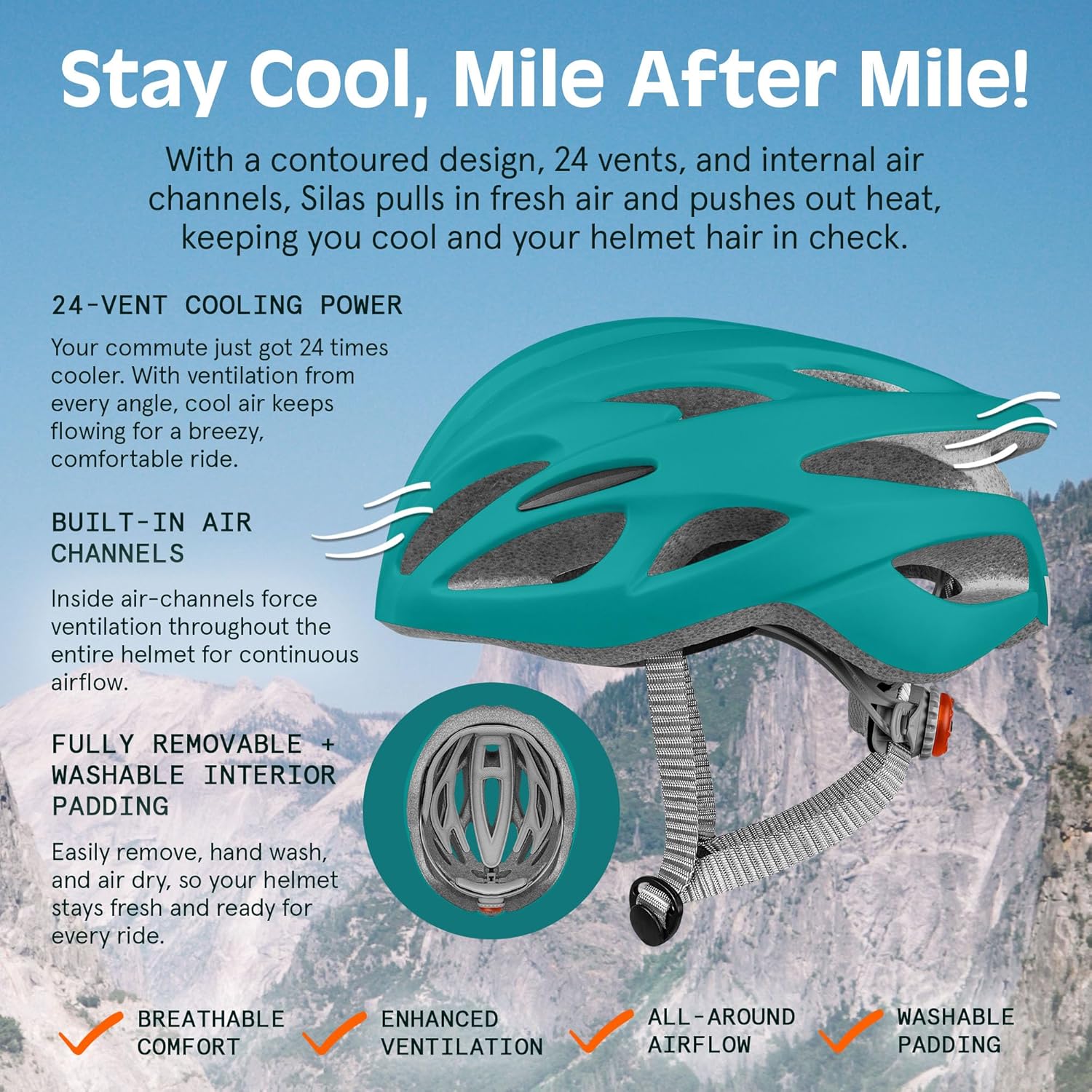 Retrospec Silas Road Bike Helmet - Lightweight & Padded with 24 Air Vents | Adjustable 54-61cm Size & LED Light