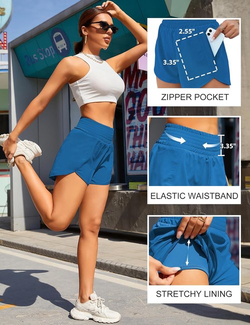 BMJL Women's High Waisted Athletic Shorts - Sporty 2.5" Running Shorts with Pockets