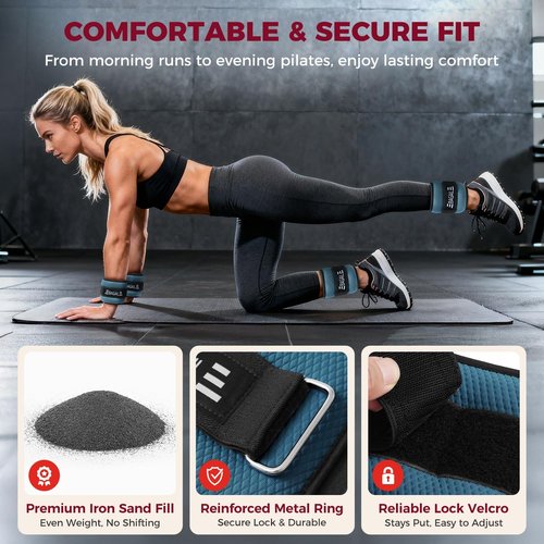BAGAIL Ankle Wrist Weights - Adjustable 1-10 LBS for Walking, Running & Home Fitness | Sleek Design & Secure Fit