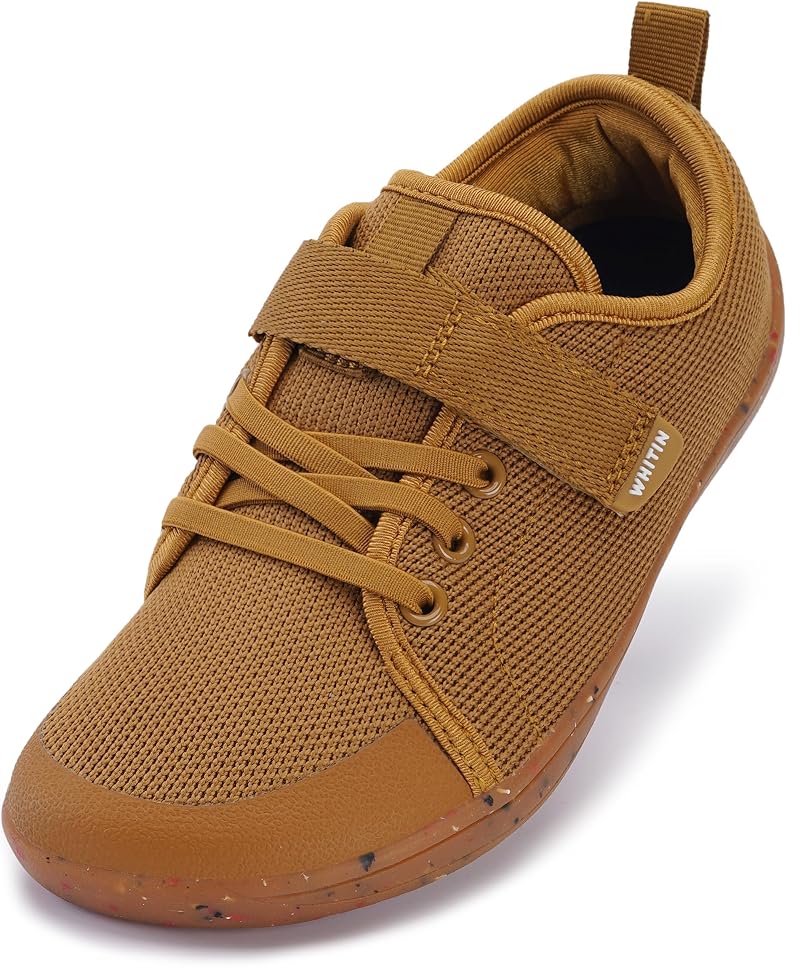 Whitin Kid Barefoot School Shoes W8K6 Brown Multi Wide Toe Box Sneakers