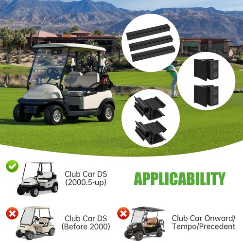 10L0L Golf Cart Windshield Retaining Clips Kit Compatible with Club Car DS (2000.5-up) Replacement Parts 103677101, 102005901, 102163001