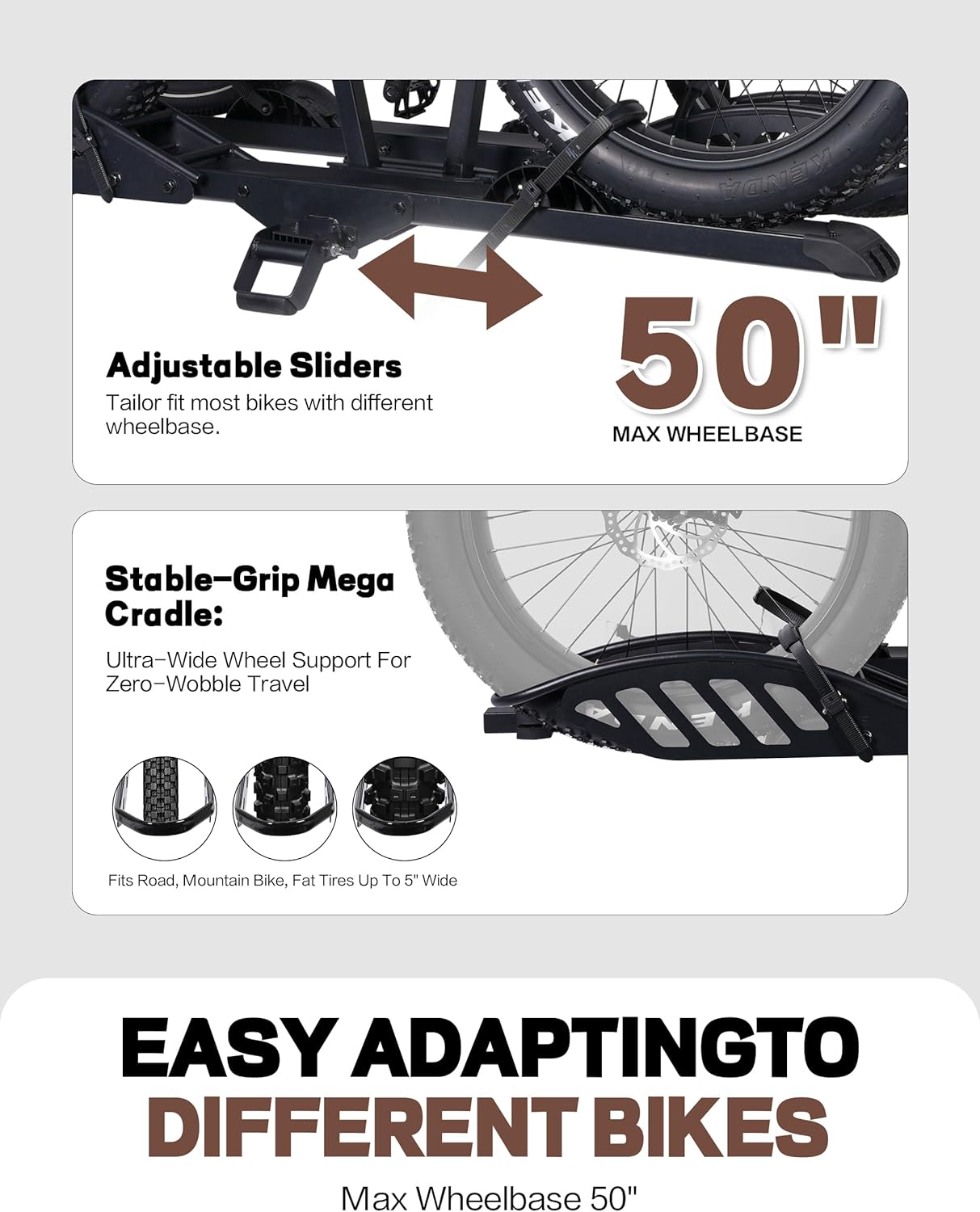 Young Electric Bike Rack - Heavy Duty Hitch Mount Carrier for 2 Ebikes | 200lb Capacity, Smart Tilting & One-Hand Folding, Fits 5-Inch Fat Tires