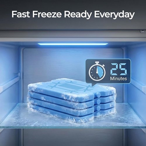 Kona Slim Ice Packs - Reusable Quick Freeze Freezer Packs for Lunch Boxes & Coolers | 4 Pack (Blue)