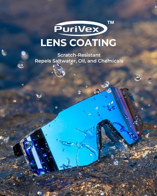 KastKing Etowah Polarized Sports Fishing Sunglasses, With PuriVex Protective Lens Coating, Rimless Wrap Design, Men Women