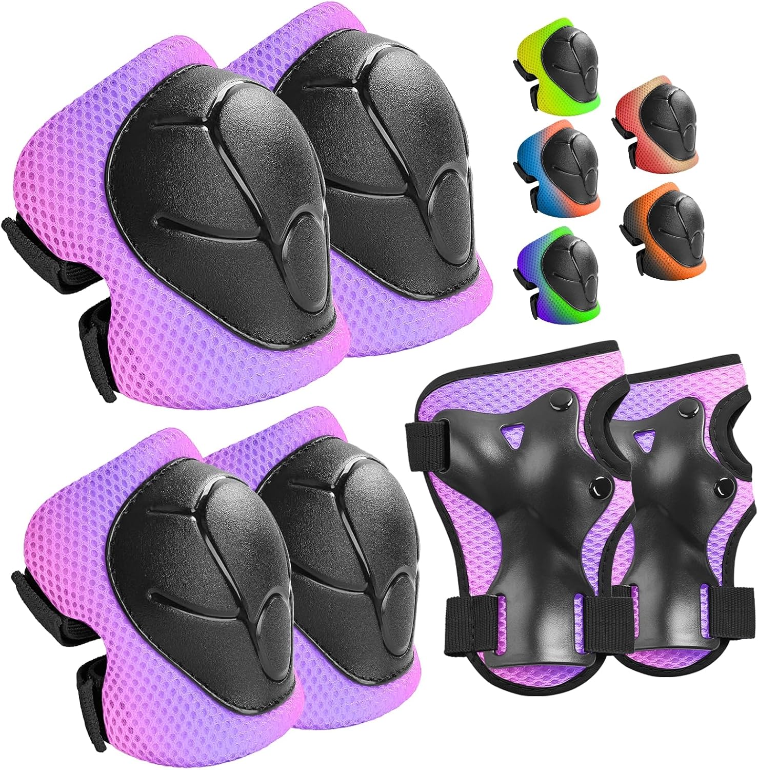 Wemfg Kids Protective Gear Set - 3-in-1 Knee, Elbow Pads & Wrist Guards for Ages 3-14 | Safe Skating & Cycling