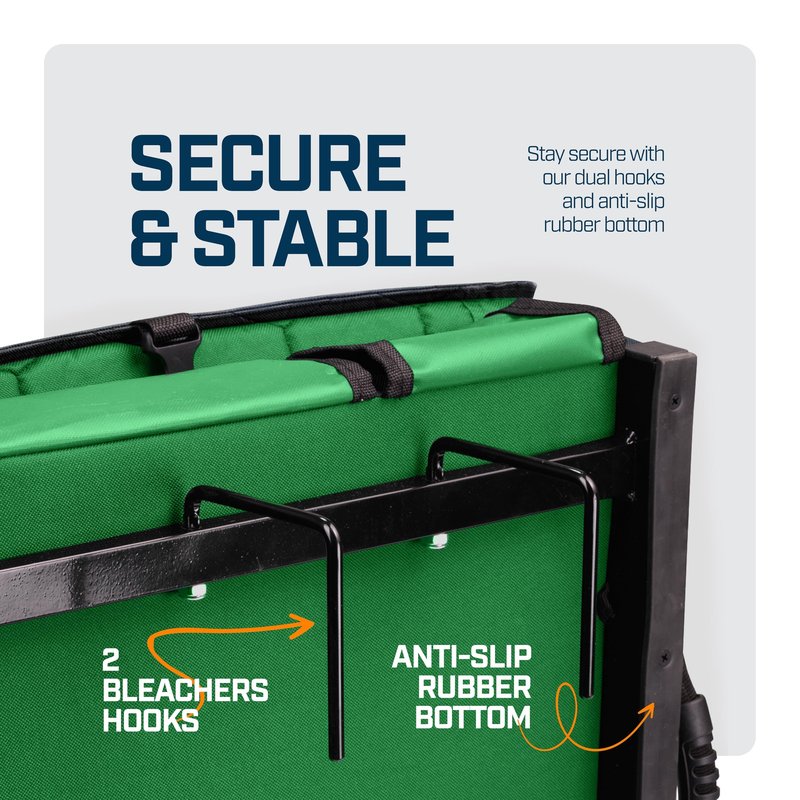 Folding Reclining Stadium Seats with Back Support for Bleachers, Bleacher Chairs with Back and Cushion Seating for Football, Camping Chair, Kayak Seat, Canoe, Paddle Board, Concerts, & Sports Events