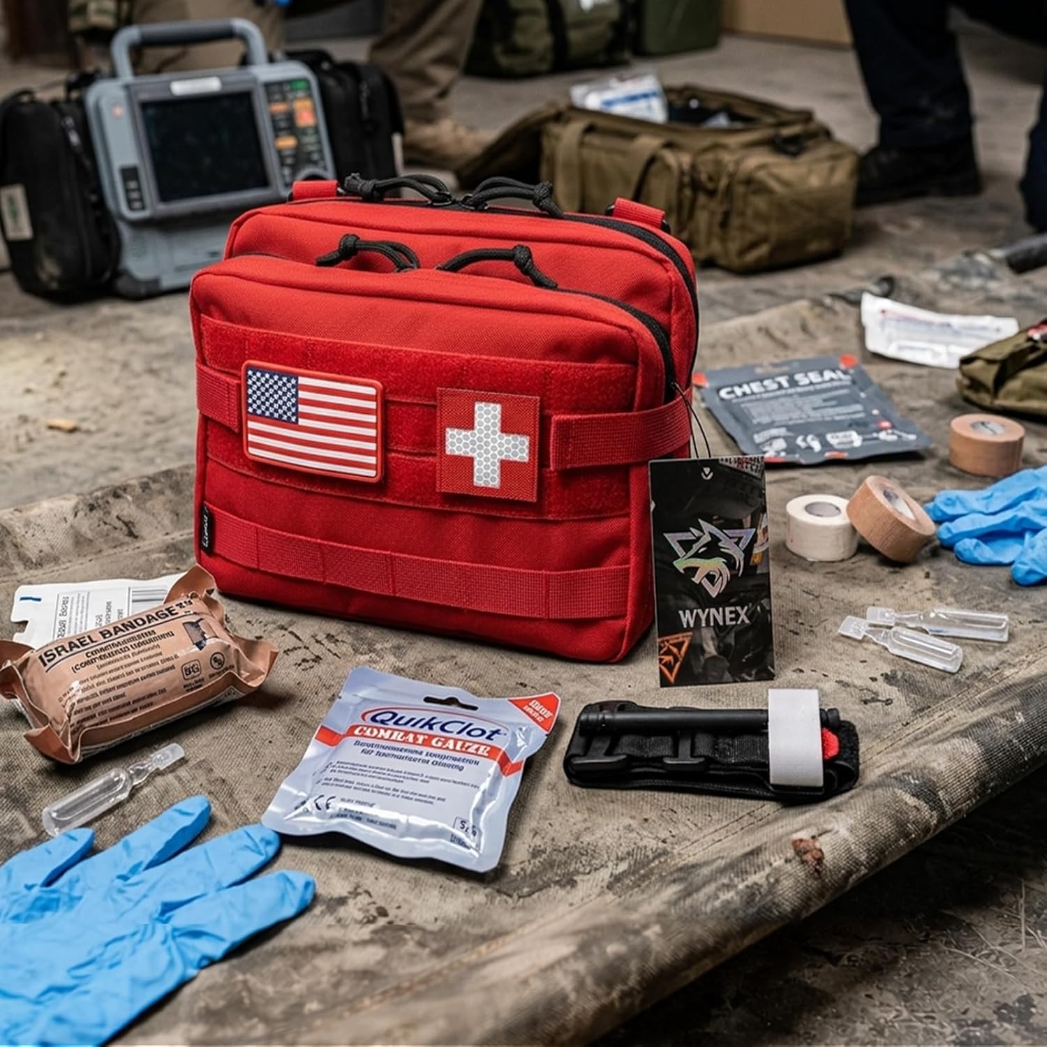 WYNEX Tactical Large Admin Pouch - Double Layer Molle EDC Utility Pouch with Map Sleeve & Flag Patch