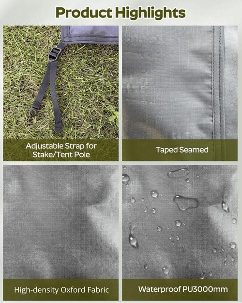 Premium Tent Footprint, PU3000, Oxford Ripstop Fabric, Durable,Tarp Ground Sheet for 2 Person Backpacking Tent Floor Protector for Hiking, Camping, Beach and Picnic (Rectangle(90.6" L x 59" W)