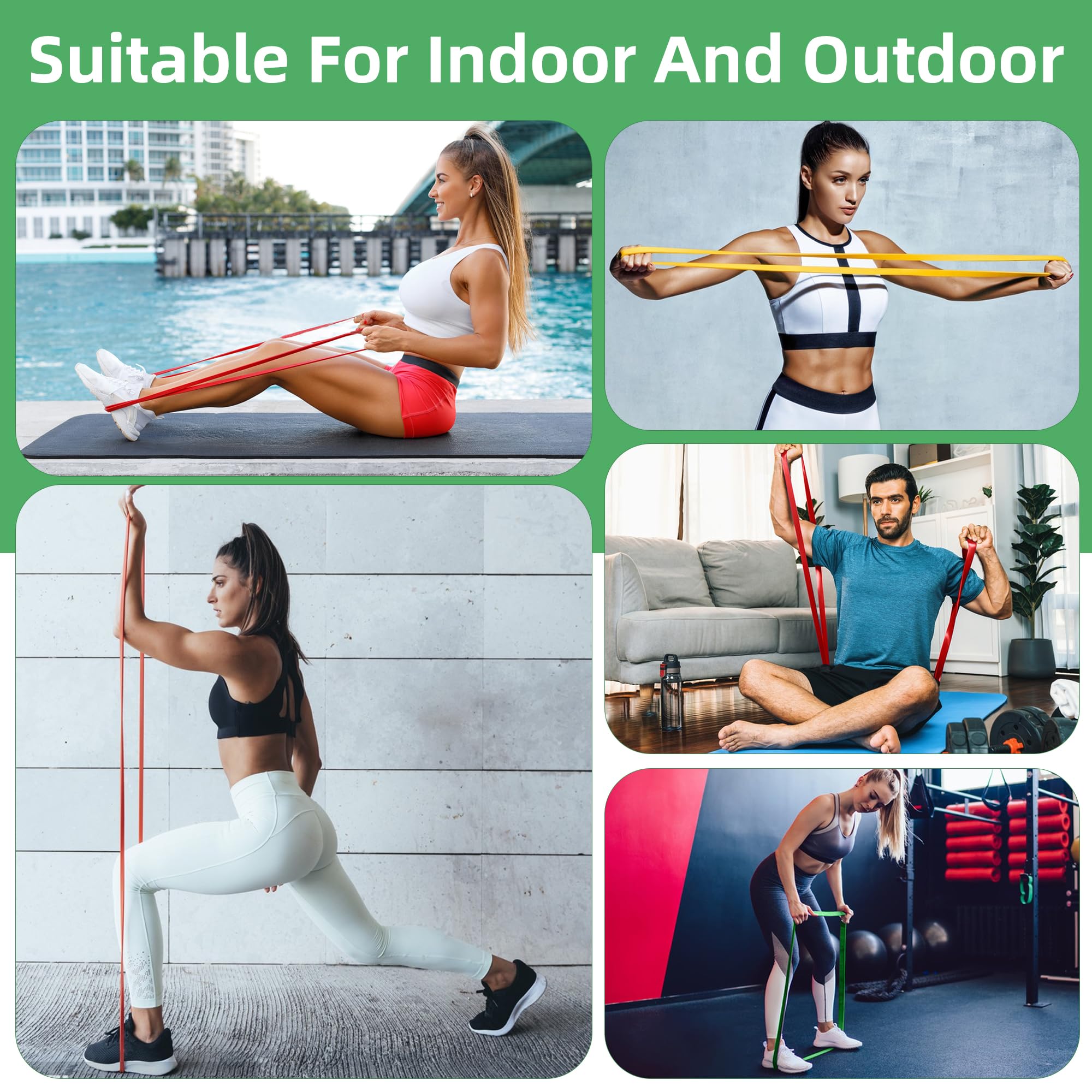 Resistance Bands,Exercise Bands,Workout Bands,Resistance Bands Set for Legs,Pull Up Bands,Stretch Bands for Exercise,Muscle Training, Physical Therapy, Shape Body, Men Women