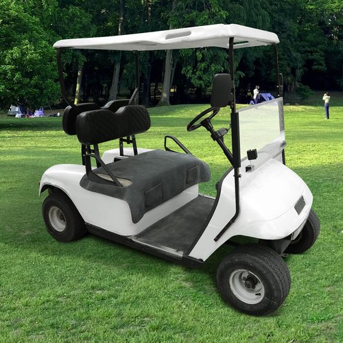 LEAPGOMAX Golf Cart Seat Blanket Covers, Breathable Heavy Duty Universal Golf Cart Seat Covers for Club Car DS Precedent EZGO TXT RXV with 2 Pockets for Your Golf Items
