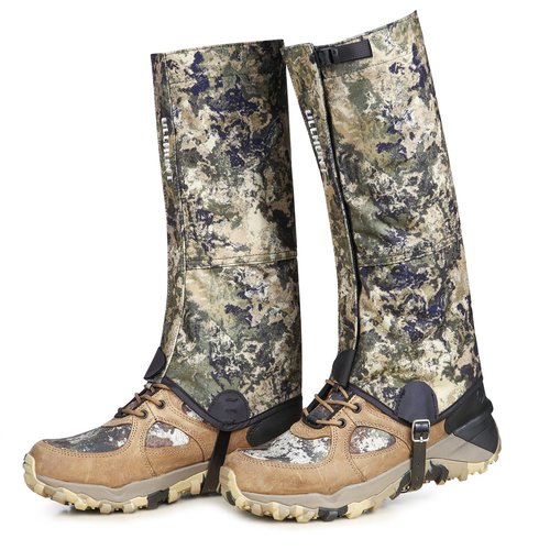 QOGIR Hunting Gaiters Boot Gaiters: Durable Leg Gaiters for Hunting, Waterproof Hiking Gaiters with Upgraded Rubber Foot Strap, Adjustable Snow Boot Gaiters for Hiking, Hunting, and More