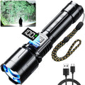KNIBO Rechargeable Flashlight 99000 High Lumens, LED Super Bright Flash Light, Tactical Flashlights with LCD Power Display, 6 Modes, Waterproof, Brightest Flashlight for Emergencies Camping