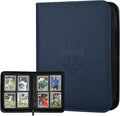 GERMUN Trading Card Binder - Premium 4 Pocket Card Holder for 160 Cards | Double-Sided Album in Blue