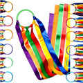GSi Multicolor Ribbon Wands - Pack of 6 Dance Streamers with 9" Sticks & 1m Ribbons for Kids' Gymnastics & Parties