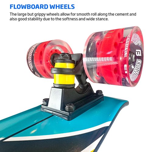 Kids Skateboard 27 Inch Complete Flowboard Skate Board W/Trucks and Light Up Wheels - Custom Scratch Free Graphics Great for Kids, Boys, Girls, Youth and Beginners 27” X 6.25”