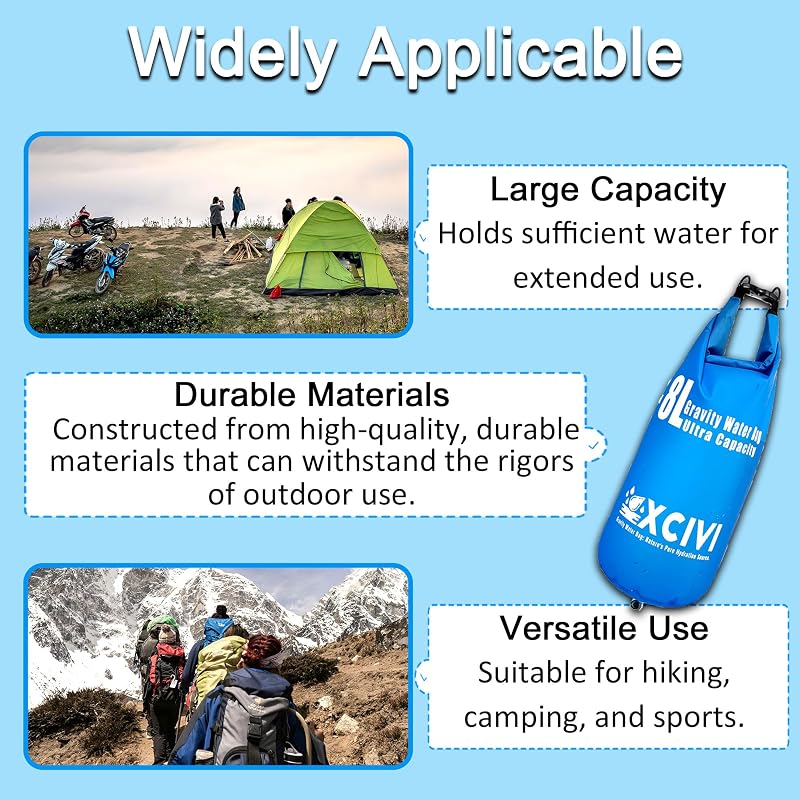 8L Gravity Water Bag for Membrane Solutions Straw Water Filter System