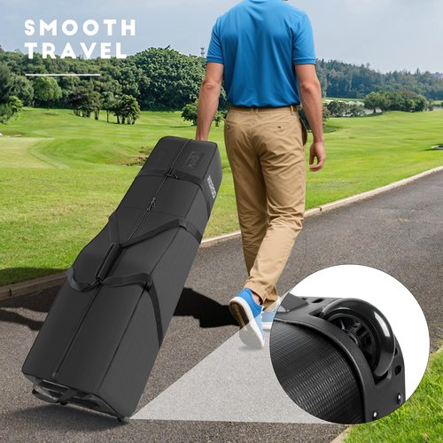 RIOROO Golf Travel Bags for Airlines with Wheels, Soft-Sided 900D Oxford Cover, Padded Club Protection, Universal Fit Golf Gifts for Men and Women