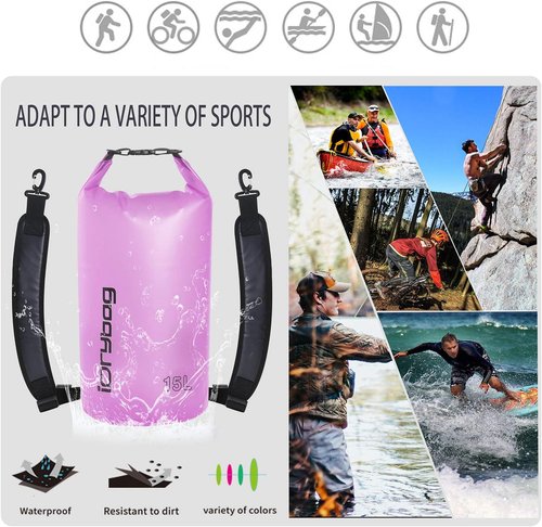 IDRYBAG Clear Waterproof Dry Bag - Versatile Sizes 2L/5L/10L/15L/20L for Kayaking & Outdoor Adventures