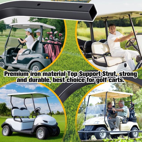 Gemscream Golf Vehicle Cart Front Roof Supports Rack Compatible with 2004-2021 Models, Coated Steel Golf Front Supports