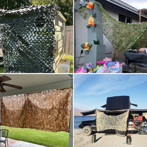 HYOUT Camo Netting - Camouflage Ghillie Hunting Blind & Sunshade | Woodland Camo 5x6.5ft