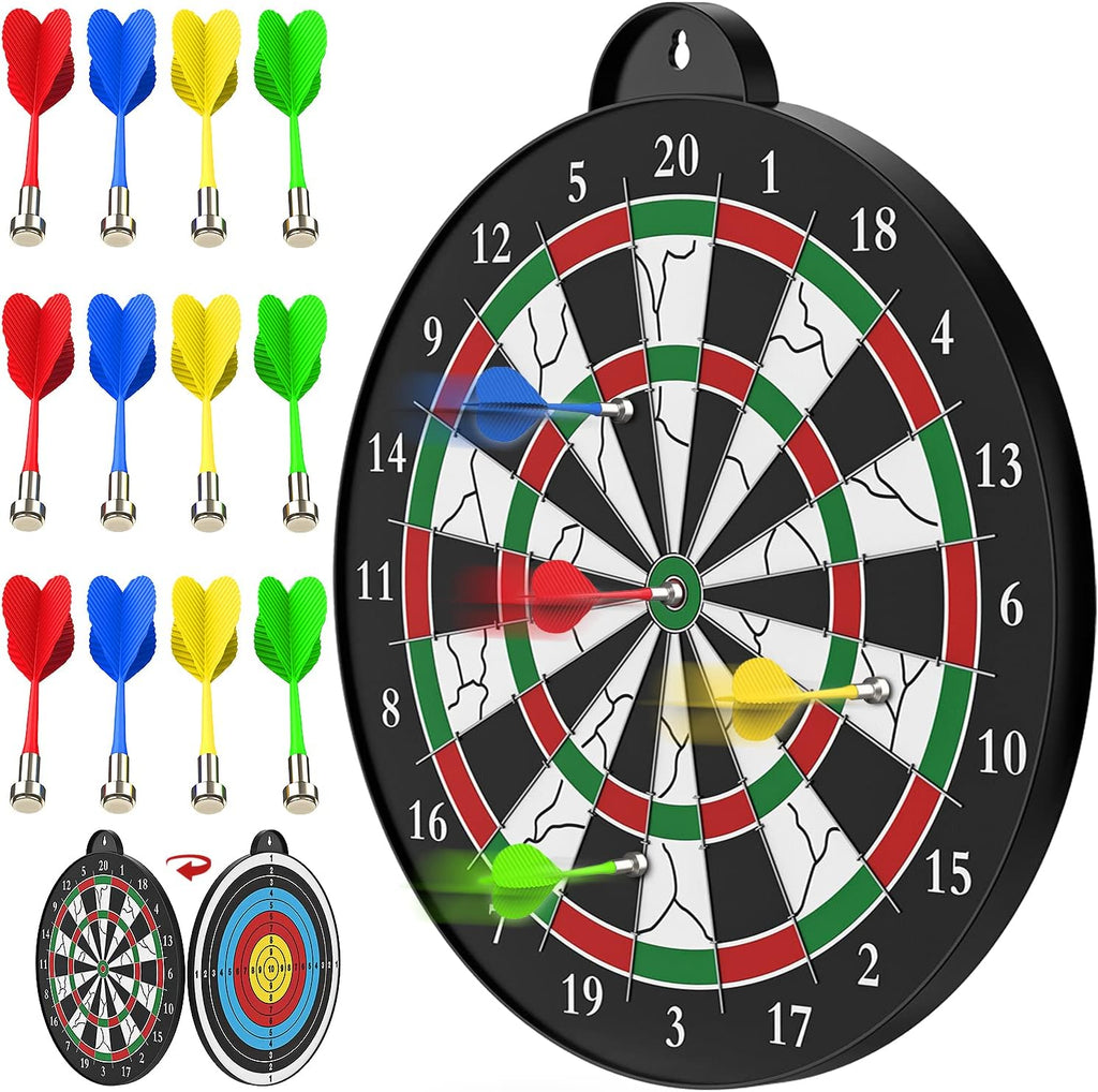 Regine Switzerland Dart Board - 12 Magnetic Darts - Fun Indoor Game for Kids Ages 5-12