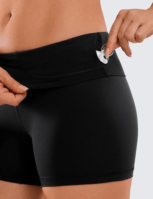 CRZ YOGA Biker Shorts - Naked Feeling High Waist Spandex for Yoga & Gym | 4-Inch Length