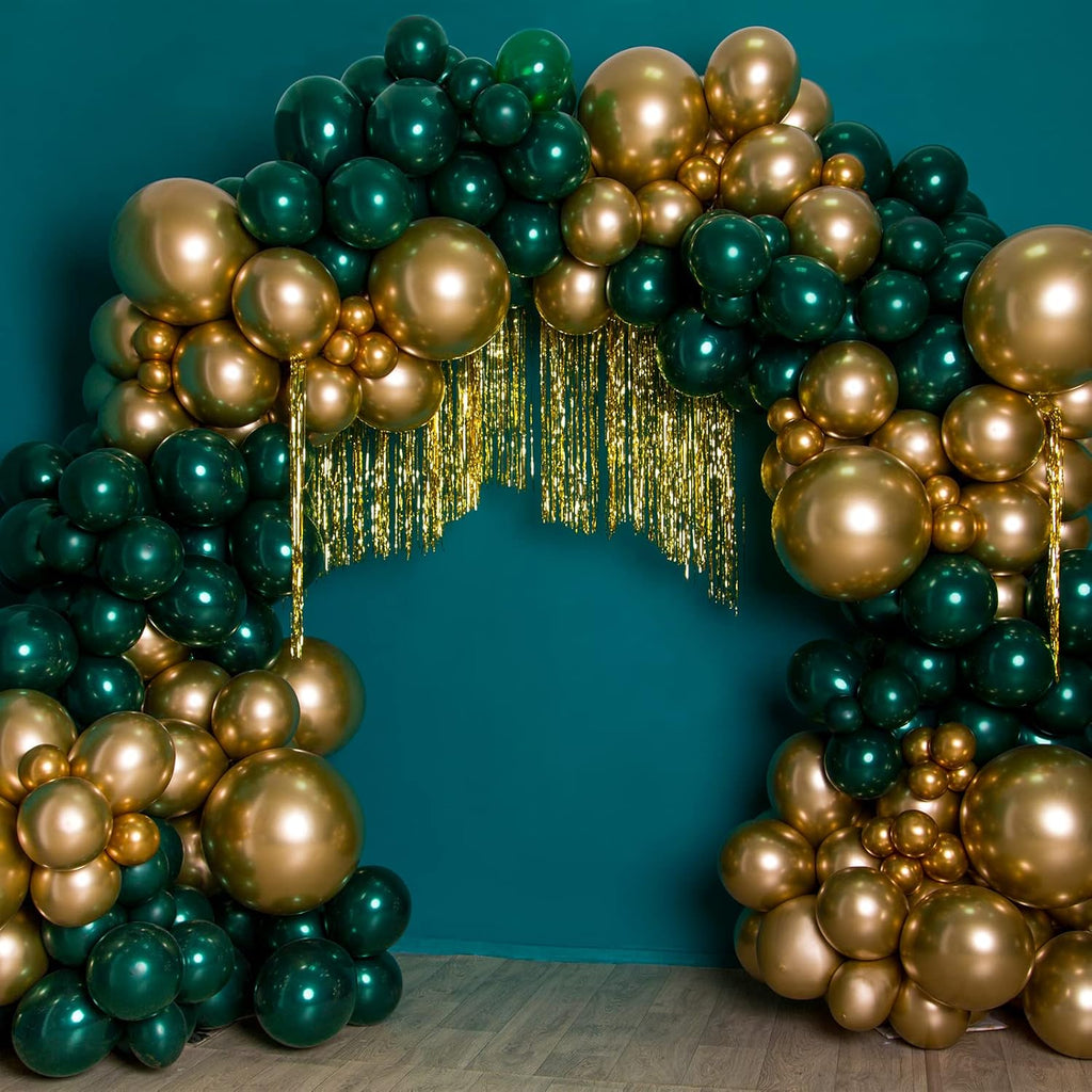RUBFAC Gold Balloons - 129-Piece Metallic Balloon Garland Kit for Graduation, Weddings & Birthdays | Various Sizes 5-18 Inch