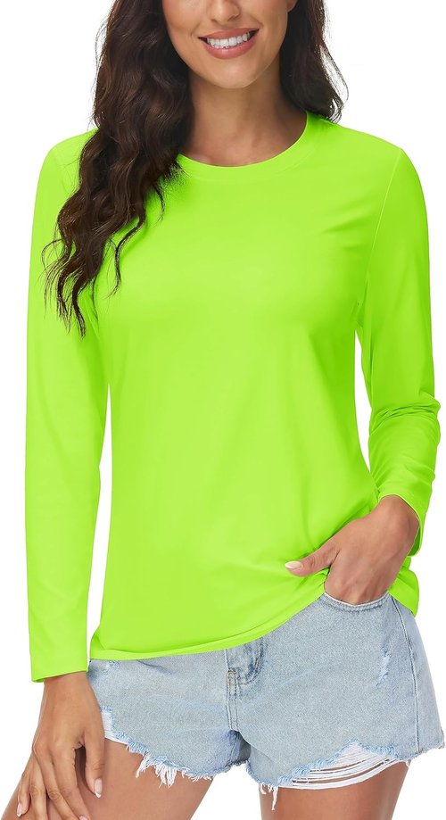 MAGCOMSEN SPF Women's Long Sleeve Quick-Dry Athletic T-Shirts | Lightweight Running & Hiking Tops