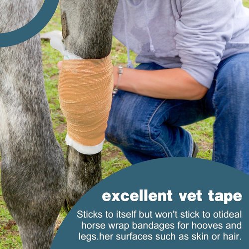 AZEN Self-Adhesive Bandage Wrap - 18 Pack, 4" x 5 Yards, Elastic Skin Color Athletic Tape