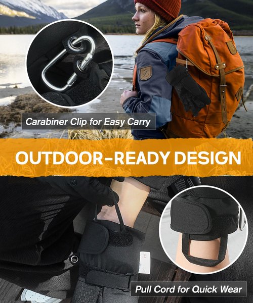 JS LifeStyle Heated Gloves for Men Women Hunting Work Rechargeable 3000mAh Battery with Light-off Fingerless Design Winter