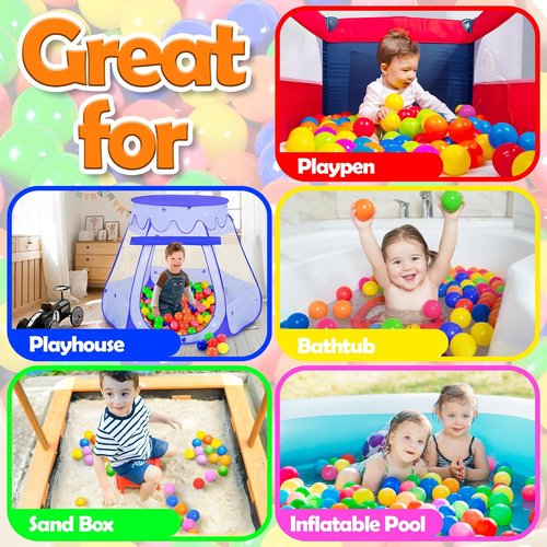 MW SPORTS Ball Pit Balls - Crush Proof, Phthalate & BPA Free - Assorted Colors in Mesh Bag (50 Balls)