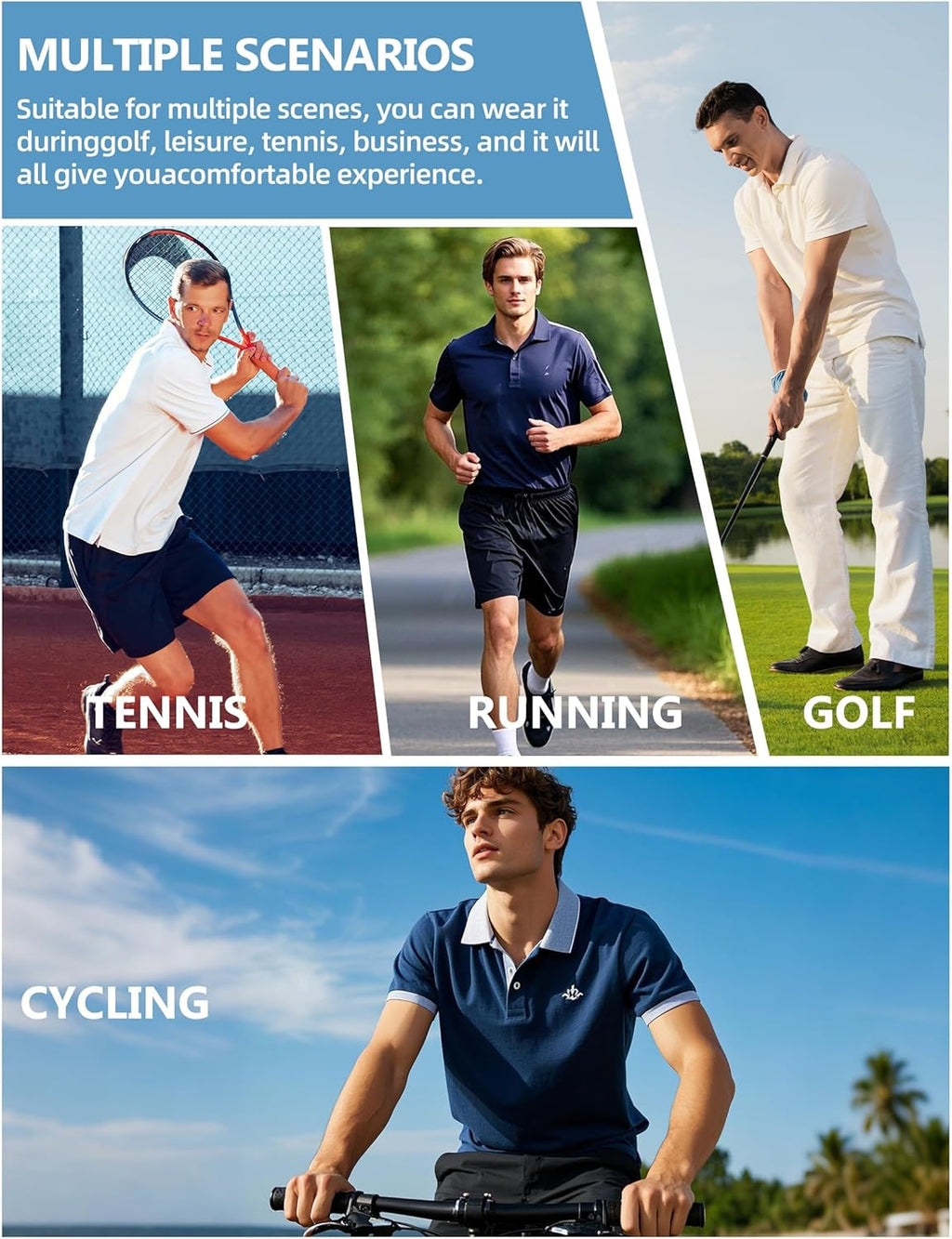 Skiennix Golf Shirts for Men - Moisture-Wicking Performance Short Sleeve Polo | Dry Fit, Stylish Design