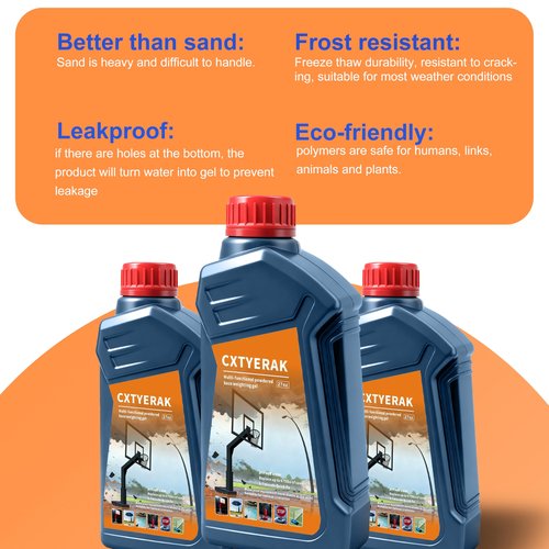 cxtyerak Sand for Basketball Hoop Base,27 Oz Multi-Functional Base Weighted Gel for Punching Bag Filler,Sand Bags,Outdoor Umbrellas and Volleyball Nets(Apply with Water,Replaces Up to 675 Lbs Sand)