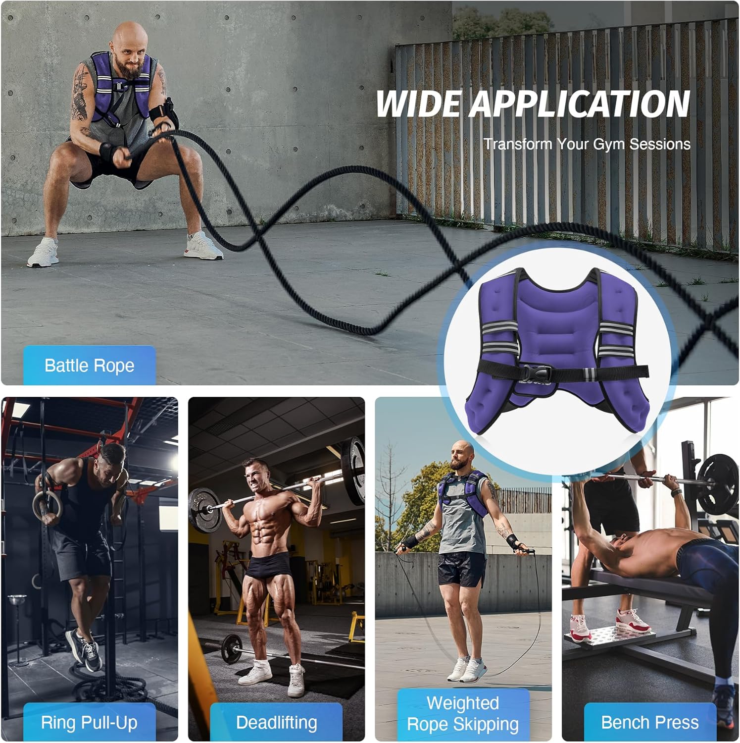 ZELUS Weighted Vest - Adjustable 6lb to 30lb for Enhanced Workout, Strength Training & Weight Loss