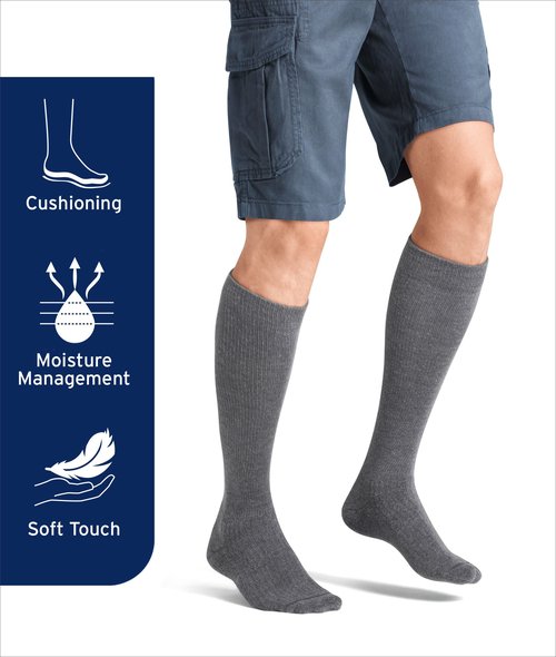 JOBST Activewear 20-30 mmHg Knee High Compression Socks, Large, Cool White