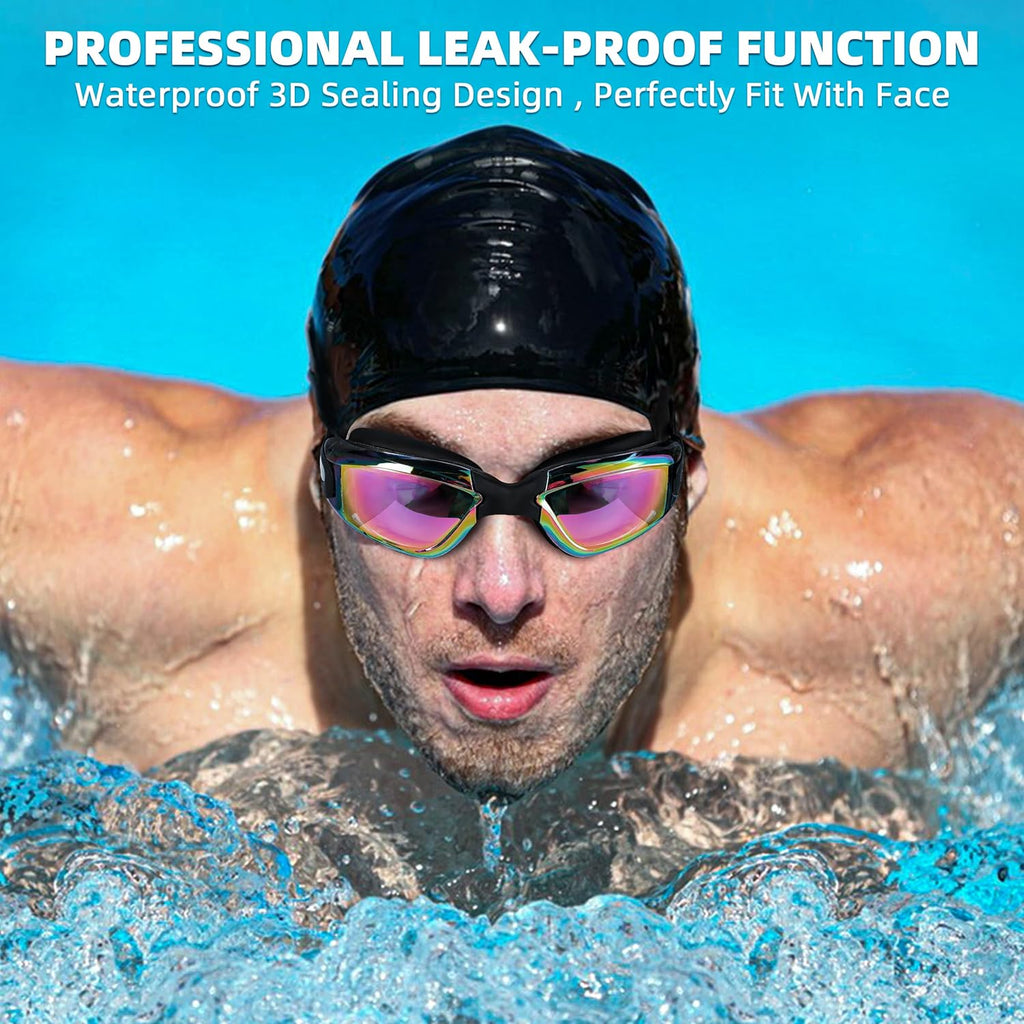 Skiennix Swim Goggles - Anti-Fog, Leak-Proof Design for Adults & Youth | 2 Pack