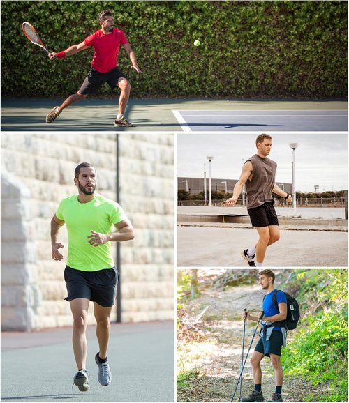 Kinglaman 2-In-1 Men's Running Shorts - Quick Dry Athletic Gym Shorts with Pockets | 4 Pack