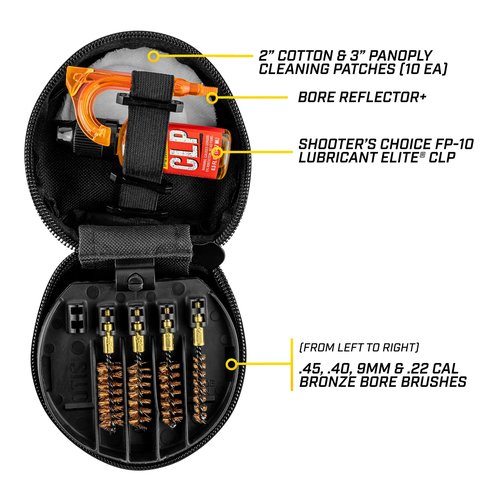Otis Universal Pistol Cleaning Kit (.22 cal, .38 cal/9mm, .40 cal/10mm, .45 cal)