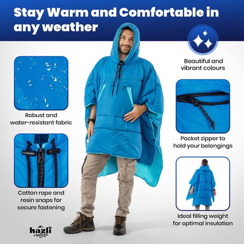 hazli Comfortable Wearable Blanket - Insulated Camping Blanket Outdoor