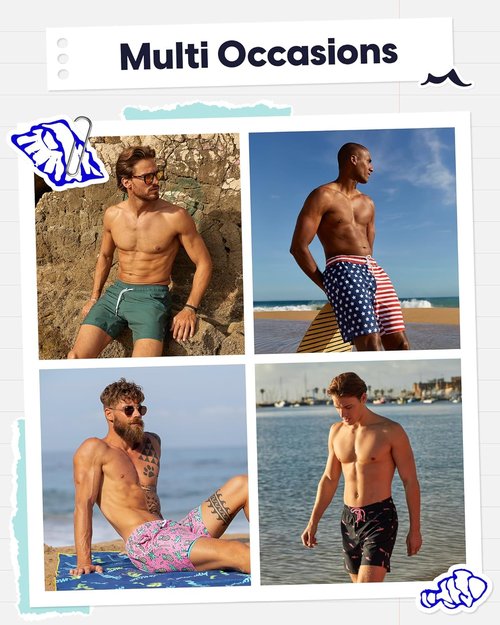 Maamgic Men's Swim Trunks - 2 in 1 Board Shorts with 7-Inch Inseam | Comfortable & Stylish