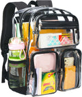 Vorspack Clear Backpack - Heavy Duty Transparent Bookbag for School & Travel | Large Black Design